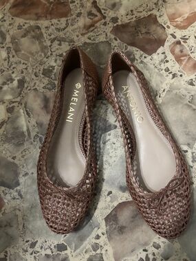 Brown Woven Ballet Flats - Women's Casual Slip-On